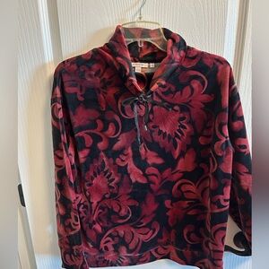 Chico's Red and Black Patterned Top